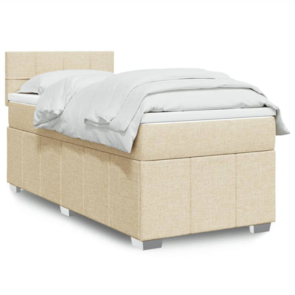 kontinentalseng med madras 80x200 cm stof cremefarvet