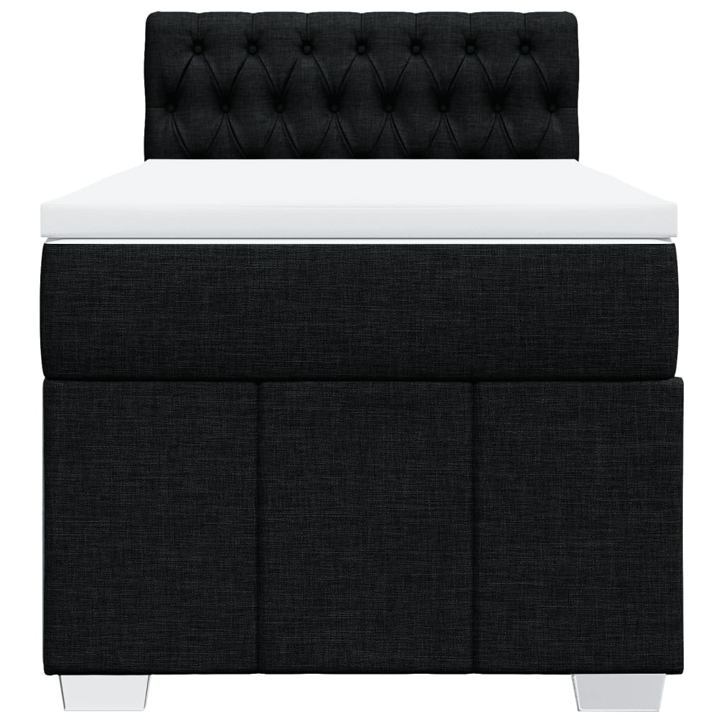 kontinentalseng med madras 80x200 cm stof sort
