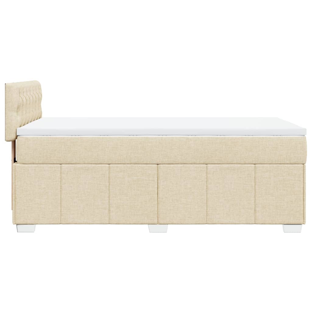 kontinentalseng med madras 80x200 cm stof cremefarvet