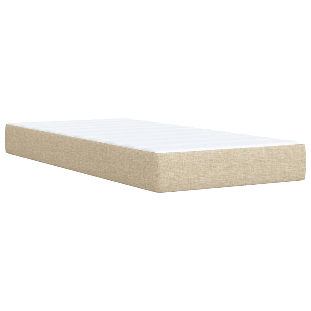 kontinentalseng med madras 90x190 cm stof cremefarvet