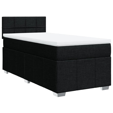kontinentalseng med madras 90x200 cm stof sort