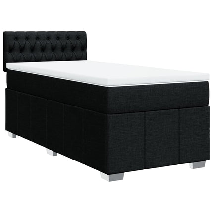 kontinentalseng med madras 90x200 cm stof sort