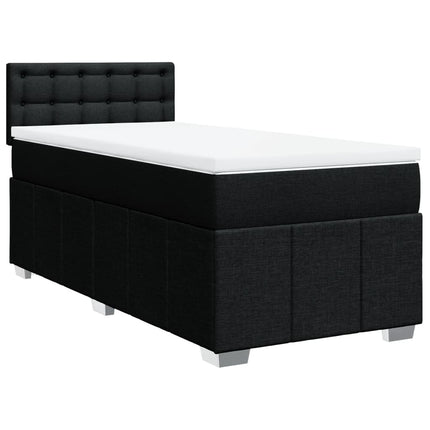 kontinentalseng med madras 90x200 cm stof sort