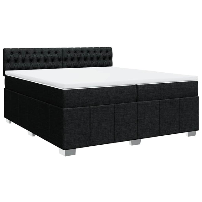 kontinentalseng med madras 200x200 cm stof sort