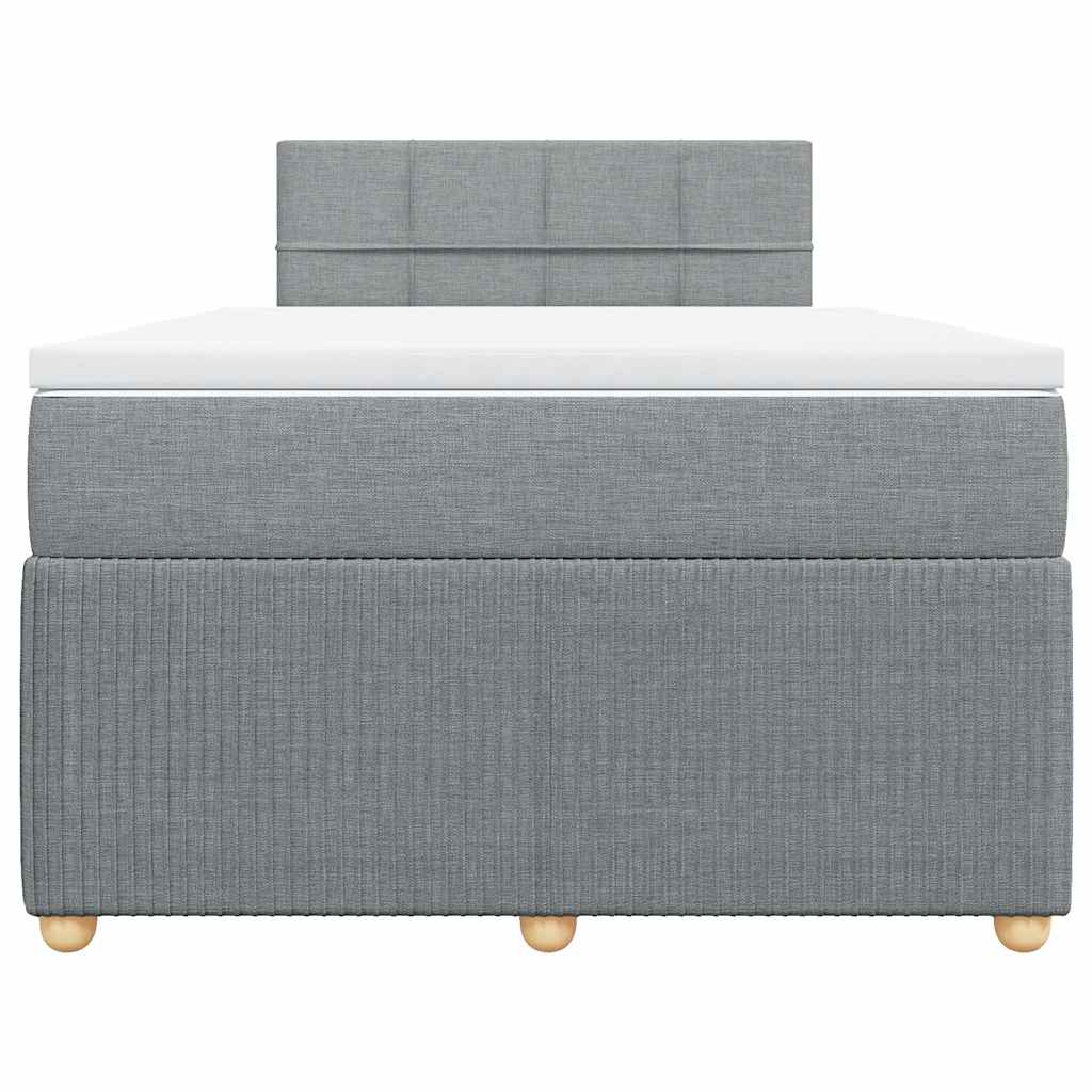 kontinentalseng med madras 120x190 cm stof lysegrå