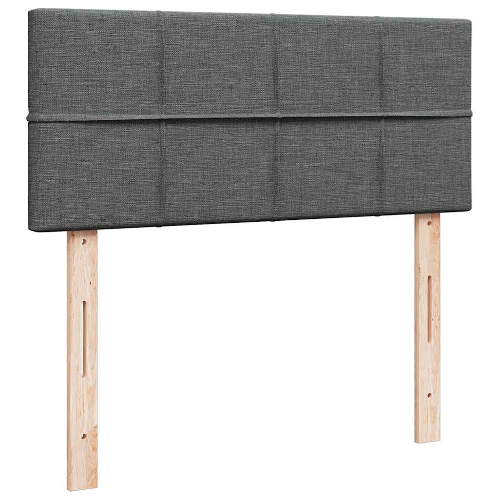 kontinentalseng med madras 120x190 cm stof mørkegrå