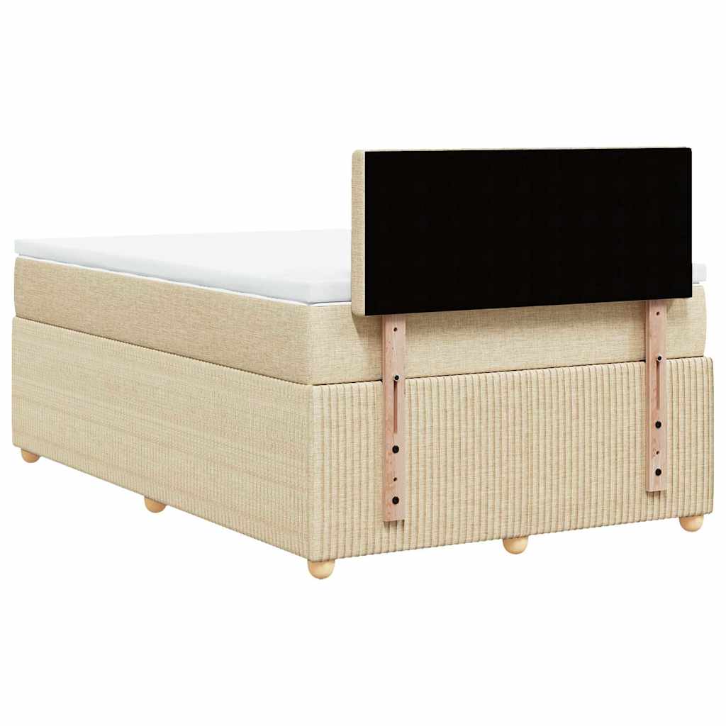 kontinentalseng med madras 120x190 cm stof cremefarvet