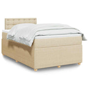 kontinentalseng med madras 120x190 cm stof cremefarvet