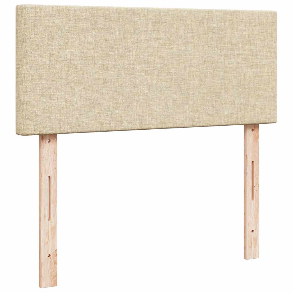 kontinentalseng med madras 120x200 cm stof cremefarvet