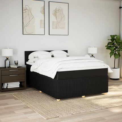 kontinentalseng med madras 140x190 cm stof sort