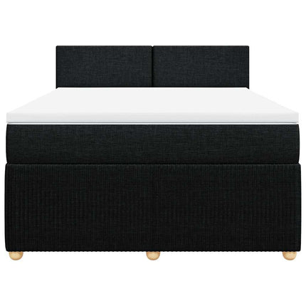 kontinentalseng med madras 140x190 cm stof sort
