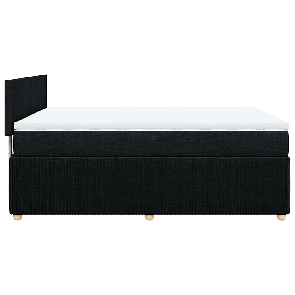kontinentalseng med madras 140x190 cm stof sort
