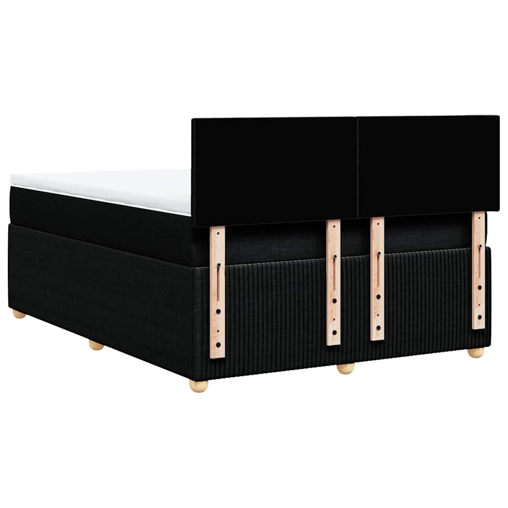 kontinentalseng med madras 140x190 cm stof sort