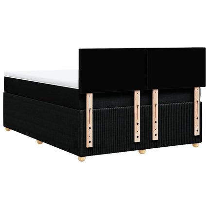 kontinentalseng med madras 140x190 cm stof sort