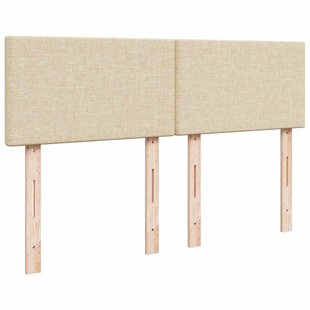 kontinentalseng med madras 140x190 cm stof cremefarvet