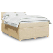 kontinentalseng med madras 140x190 cm stof cremefarvet