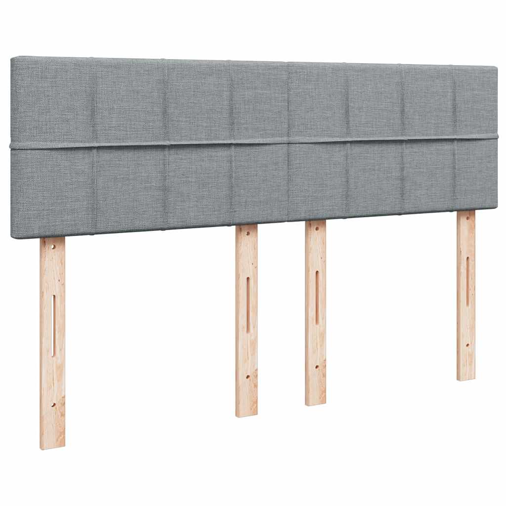 kontinentalseng med madras 140x190 cm stof lysegrå
