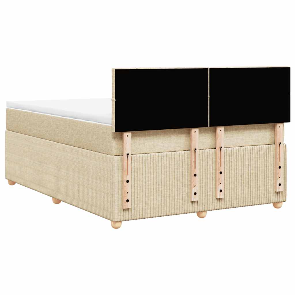 kontinentalseng med madras 140x190 cm stof cremefarvet
