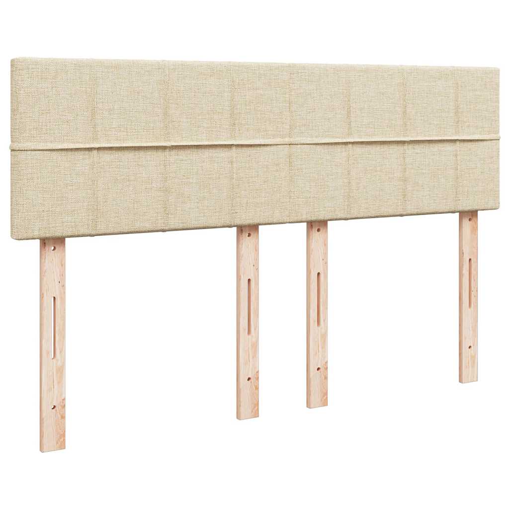 kontinentalseng med madras 140x190 cm stof cremefarvet