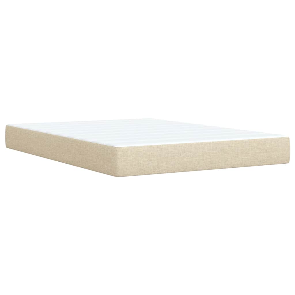 kontinentalseng med madras 140x190 cm stof cremefarvet