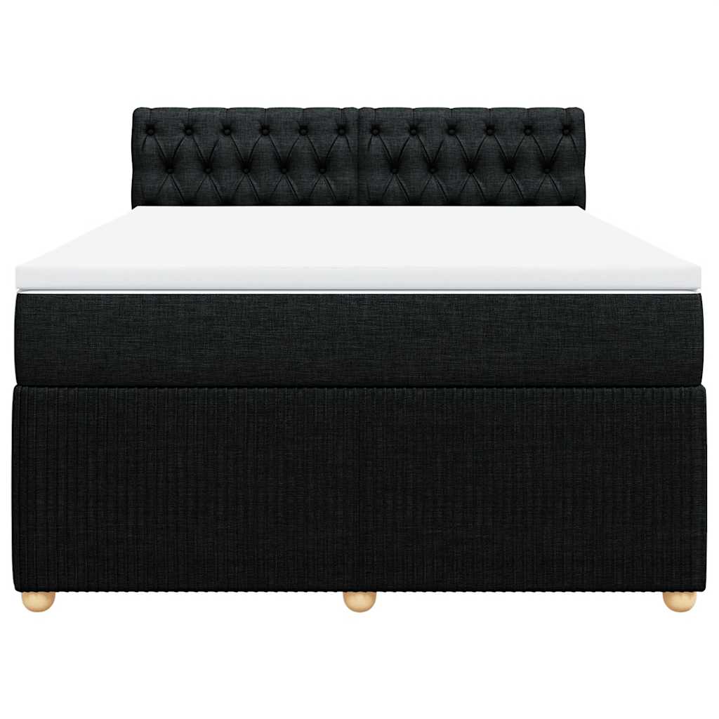 kontinentalseng med madras 140x190 cm stof sort