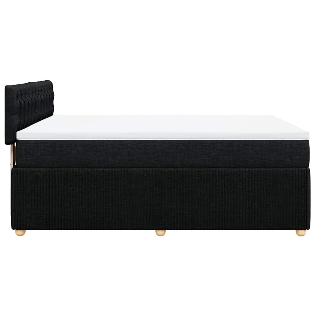 kontinentalseng med madras 140x190 cm stof sort