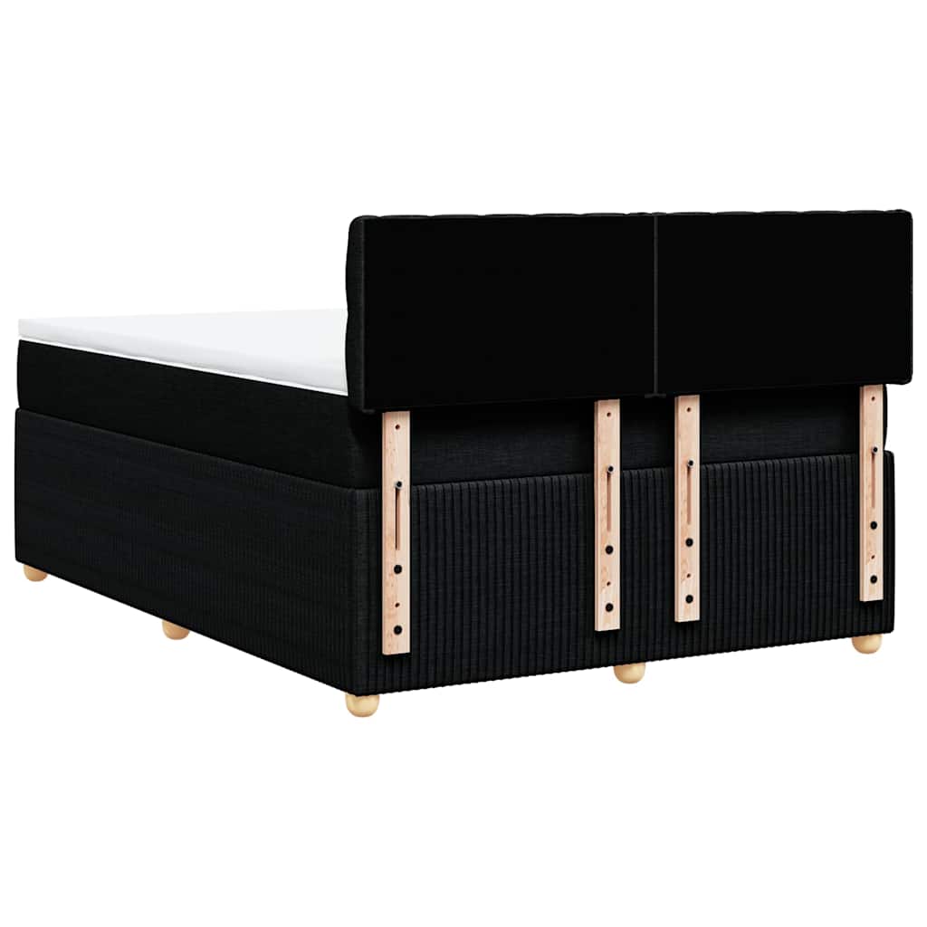 kontinentalseng med madras 140x190 cm stof sort