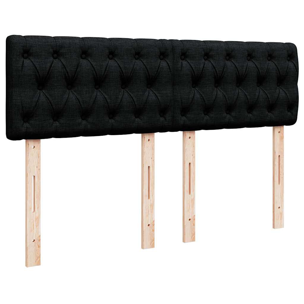 kontinentalseng med madras 140x190 cm stof sort
