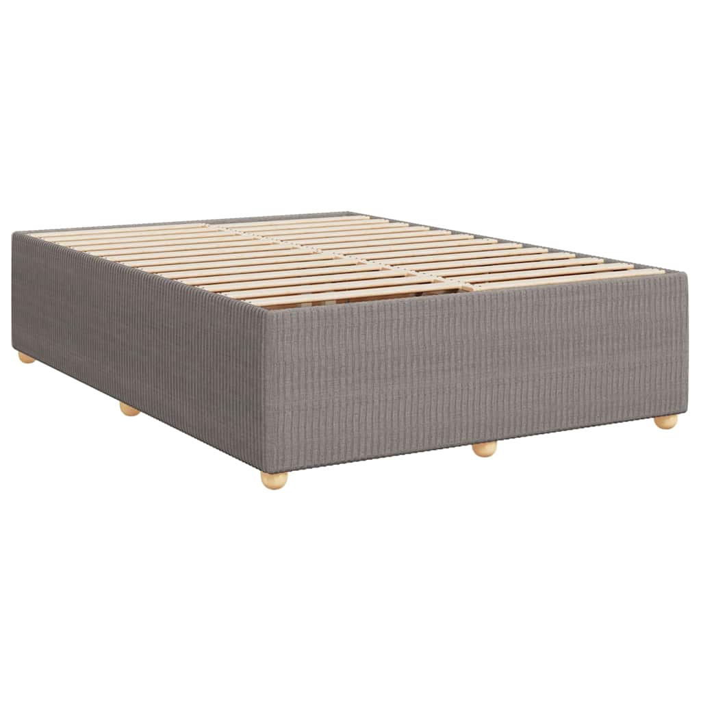 kontinentalseng med madras 140x190 cm stof gråbrun