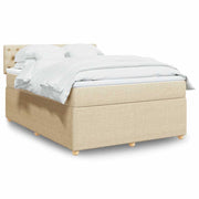 kontinentalseng med madras 140x190 cm stof cremefarvet