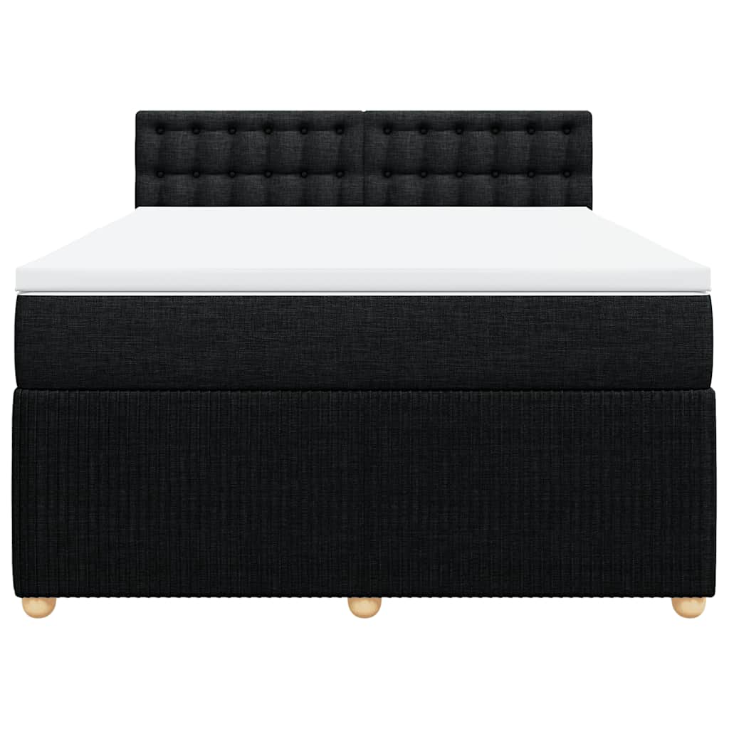 kontinentalseng med madras 140x190 cm stof sort