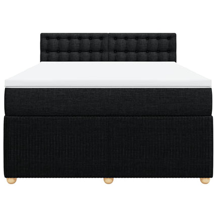 kontinentalseng med madras 140x190 cm stof sort
