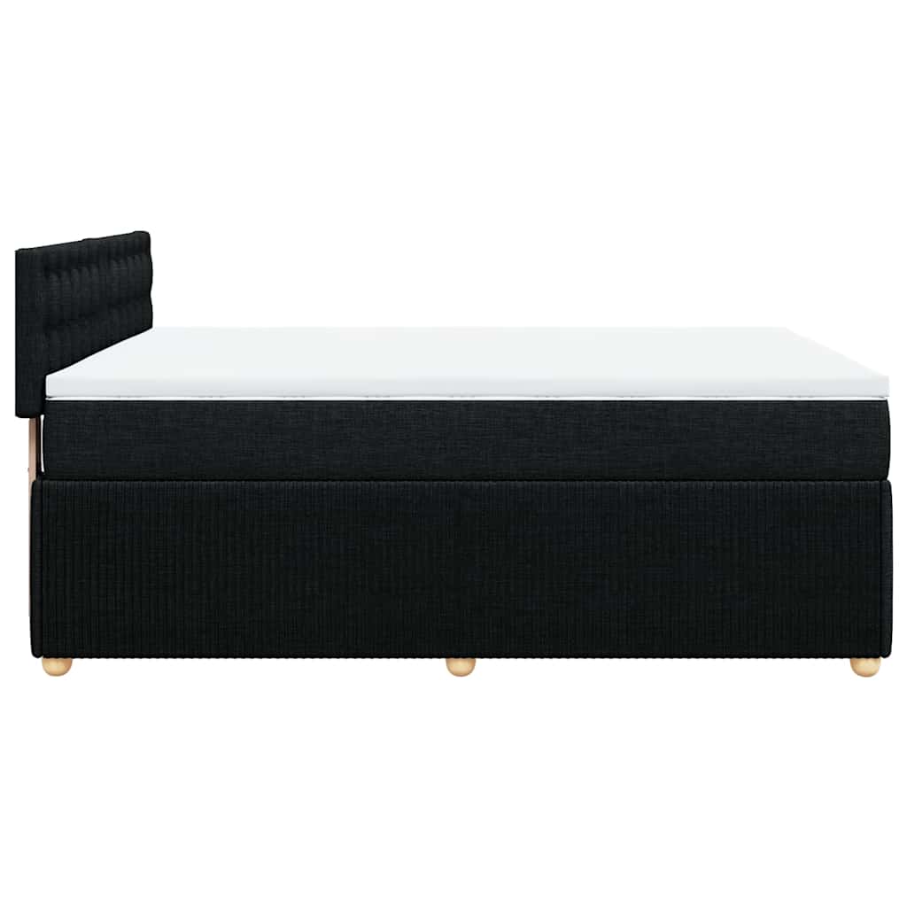 kontinentalseng med madras 140x190 cm stof sort