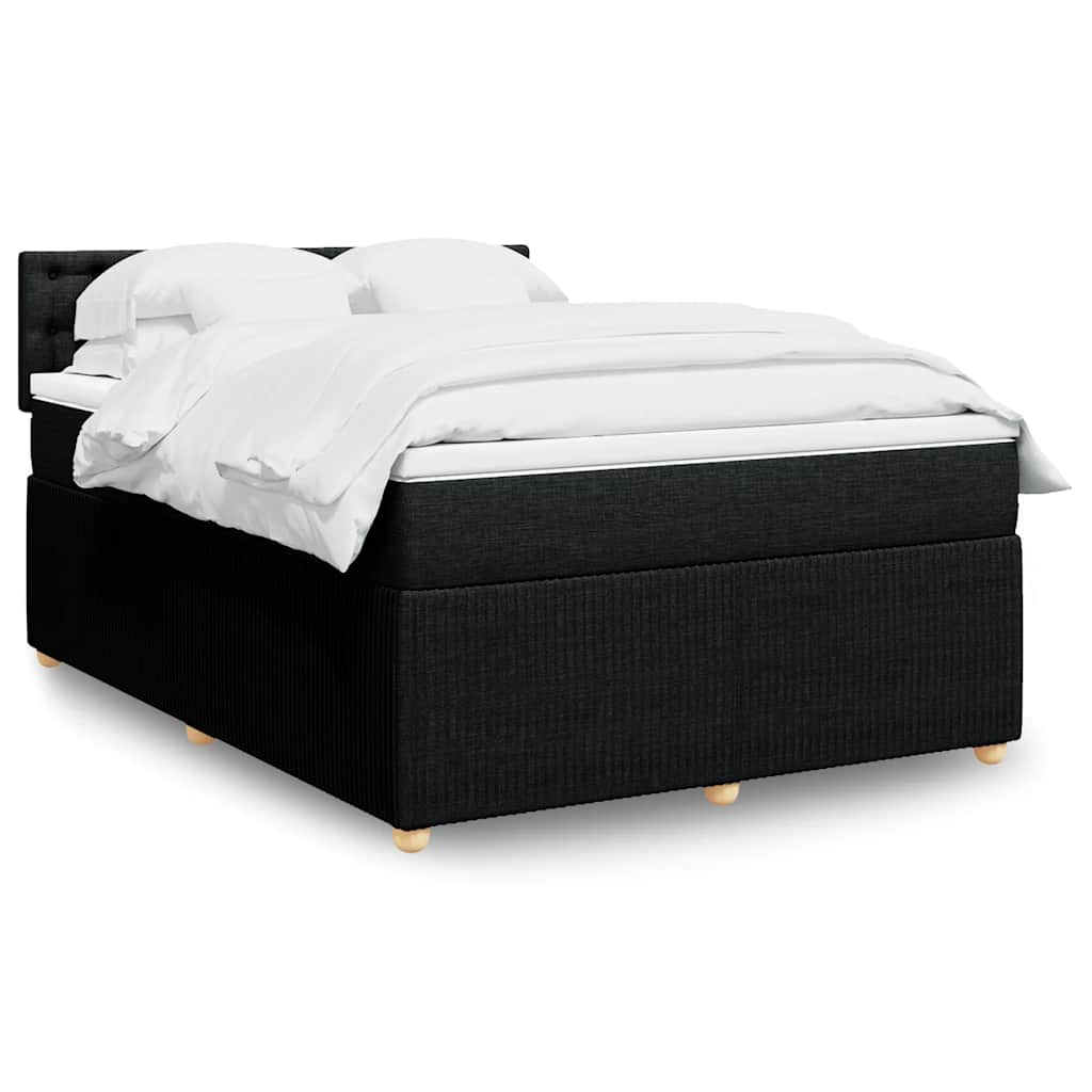 kontinentalseng med madras 140x190 cm stof sort