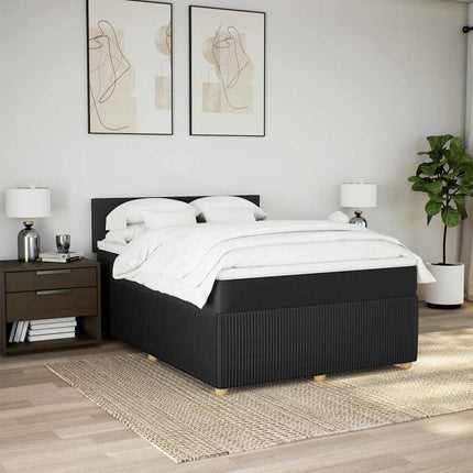 kontinentalseng med madras 140x200 cm stof sort