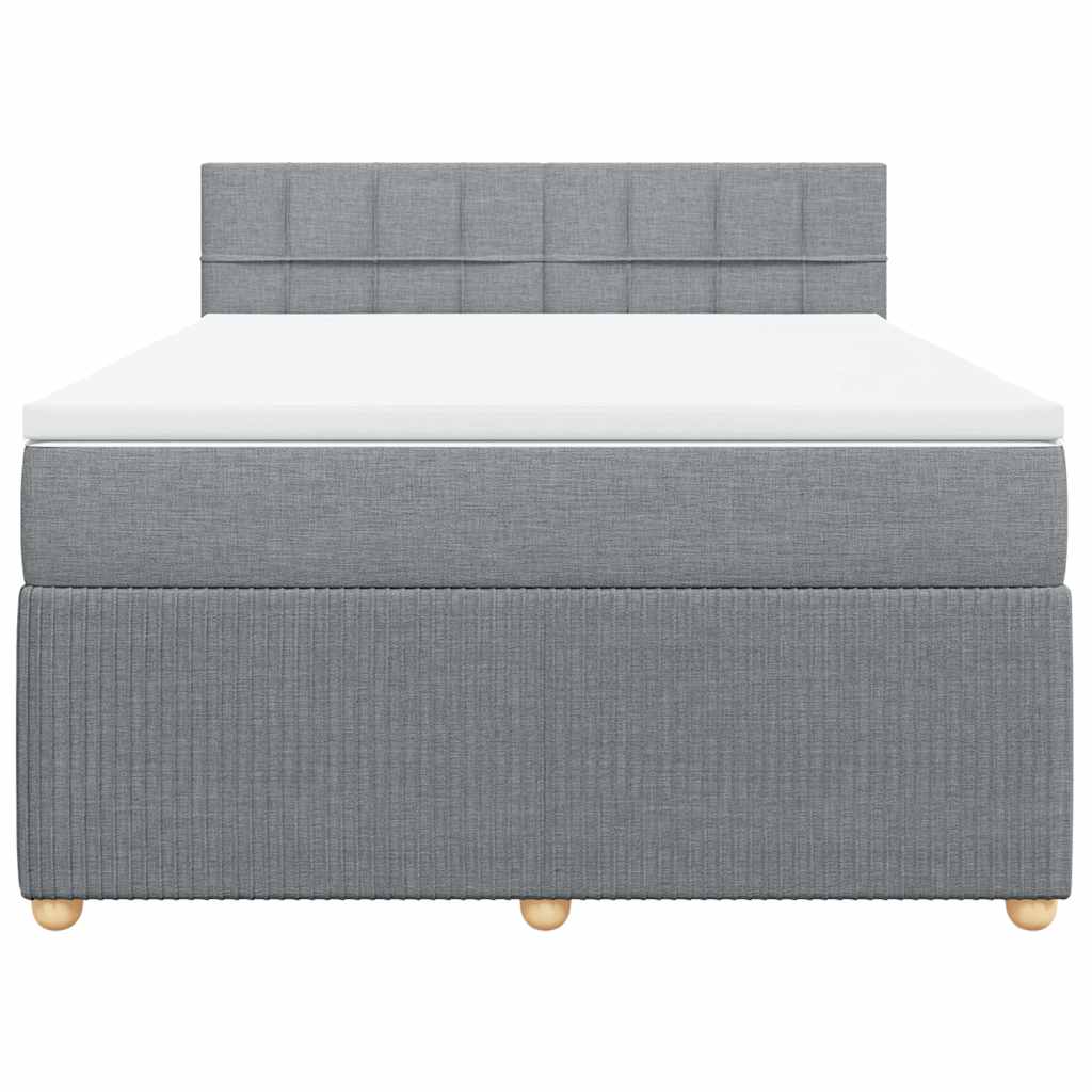 kontinentalseng 160x200 cm stof lysegrå