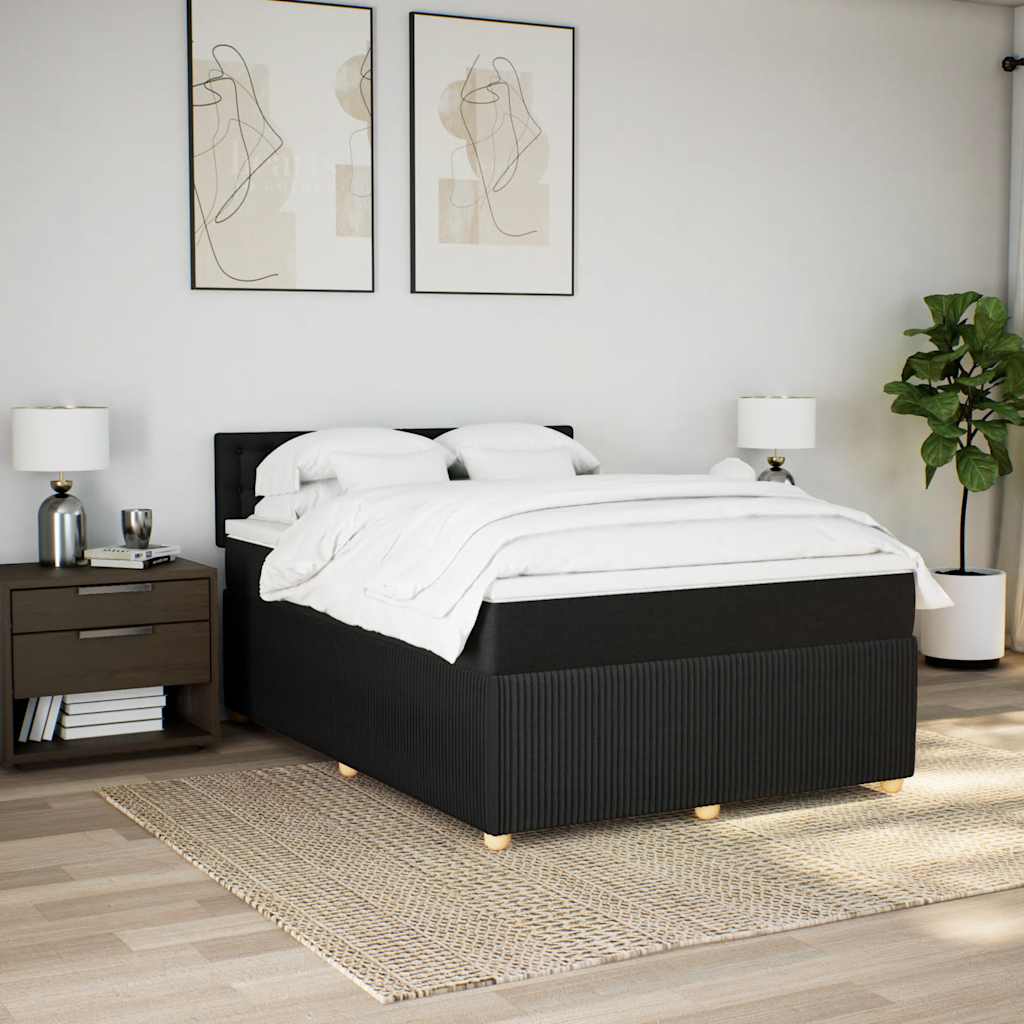 kontinentalseng med madras 160x200 cm stof sort