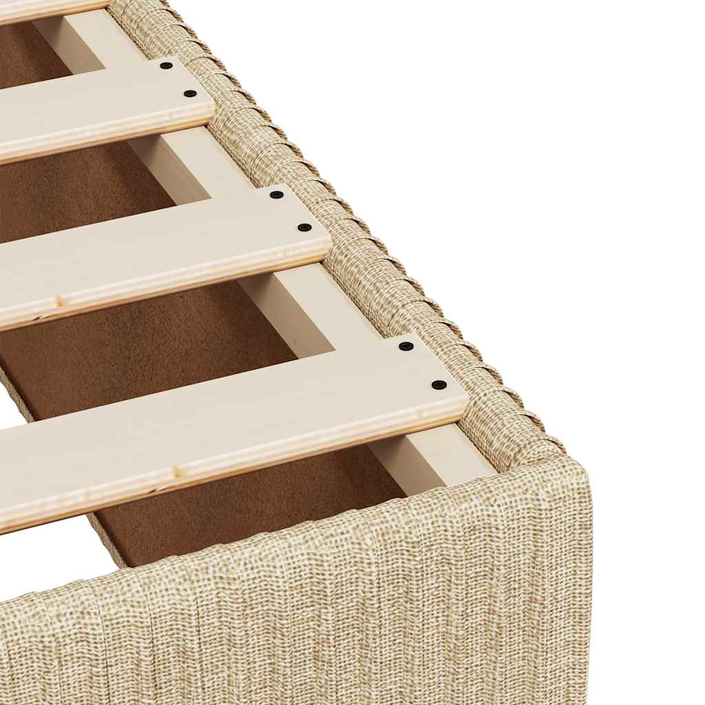 kontinentalseng med madras 180x200 cm stof cremefarvet