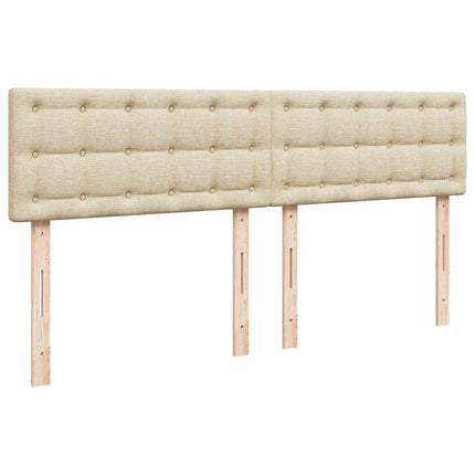kontinentalseng med madras 180x200 cm stof cremefarvet