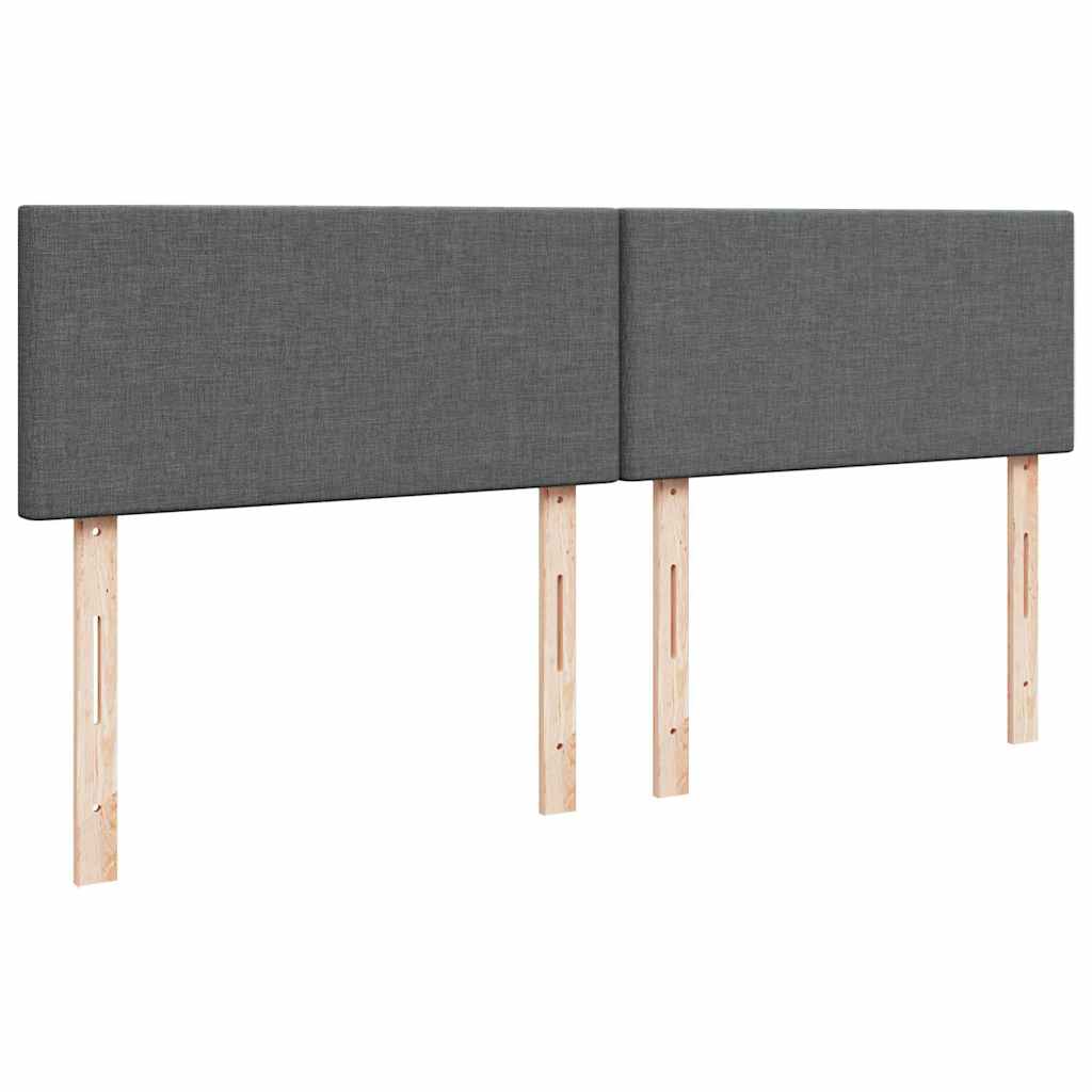 kontinentalseng med madras 200x200 cm stof mørkegrå