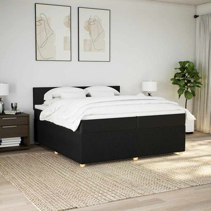 kontinentalseng med madras 200x200 cm stof sort