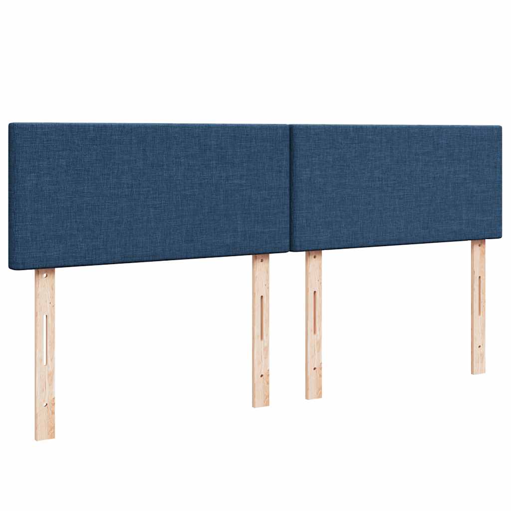 kontinentalseng med madras 200x200 cm stof blå