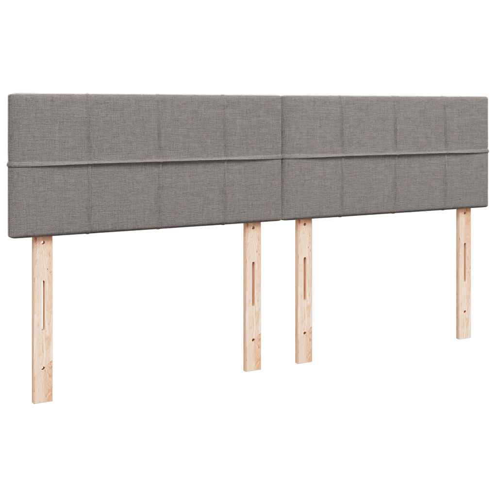 kontinentalseng med madras 200x200 cm stof gråbrun