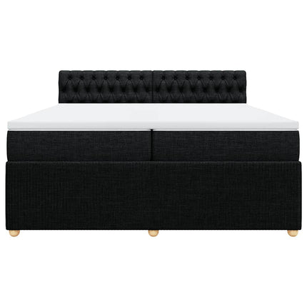 kontinentalseng med madras 200x200 cm stof sort