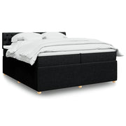 kontinentalseng med madras 200x200 cm stof sort