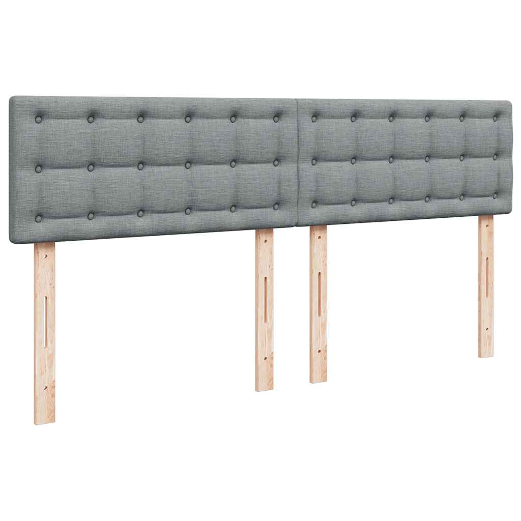 kontinentalseng med madras 200x200 cm stof lysegrå