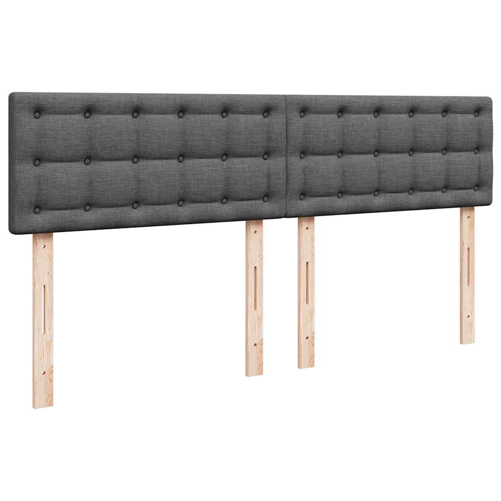kontinentalseng med madras 200x200 cm stof mørkegrå