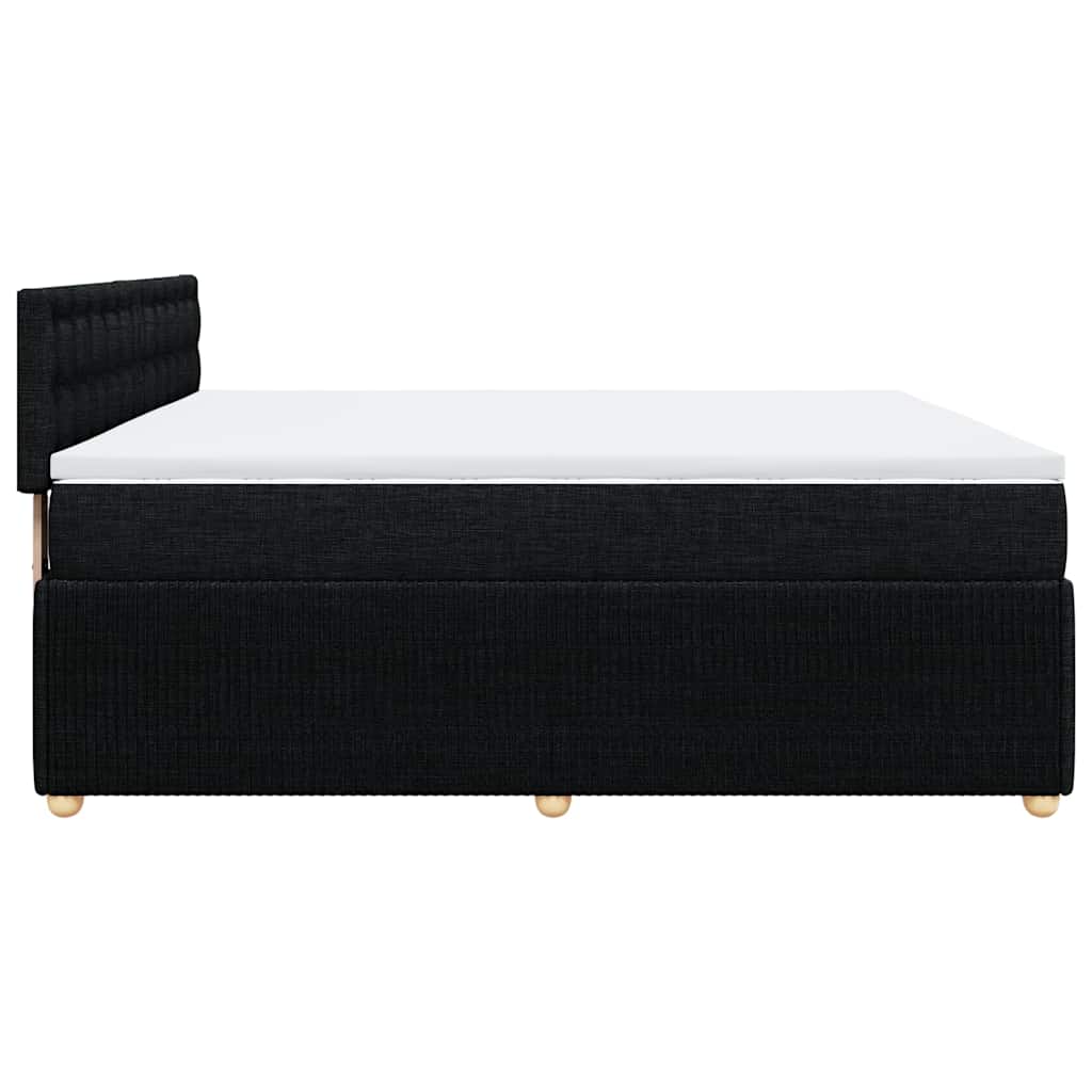 kontinentalseng med madras 200x200 cm stof sort