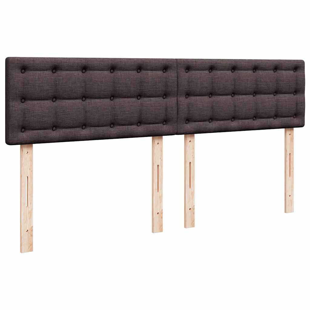 kontinentalseng med madras 200x200 cm stof mørkebrun