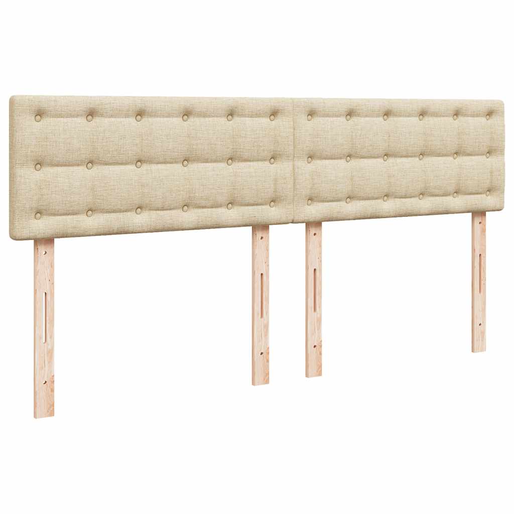 kontinentalseng med madras 200x200 cm stof cremefarvet